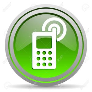 telefono celular blanco sobre fondo verde